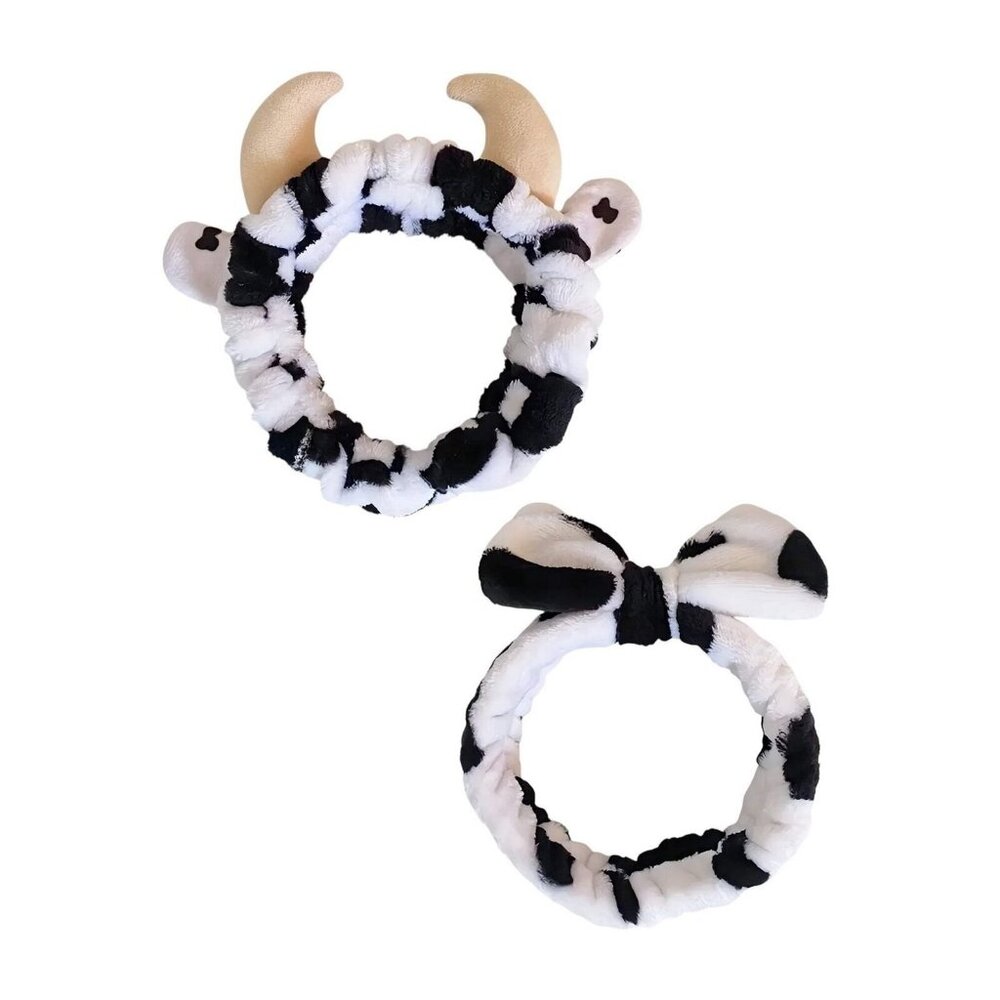 COW PRINT MAKEUP SPA HEADBANDS